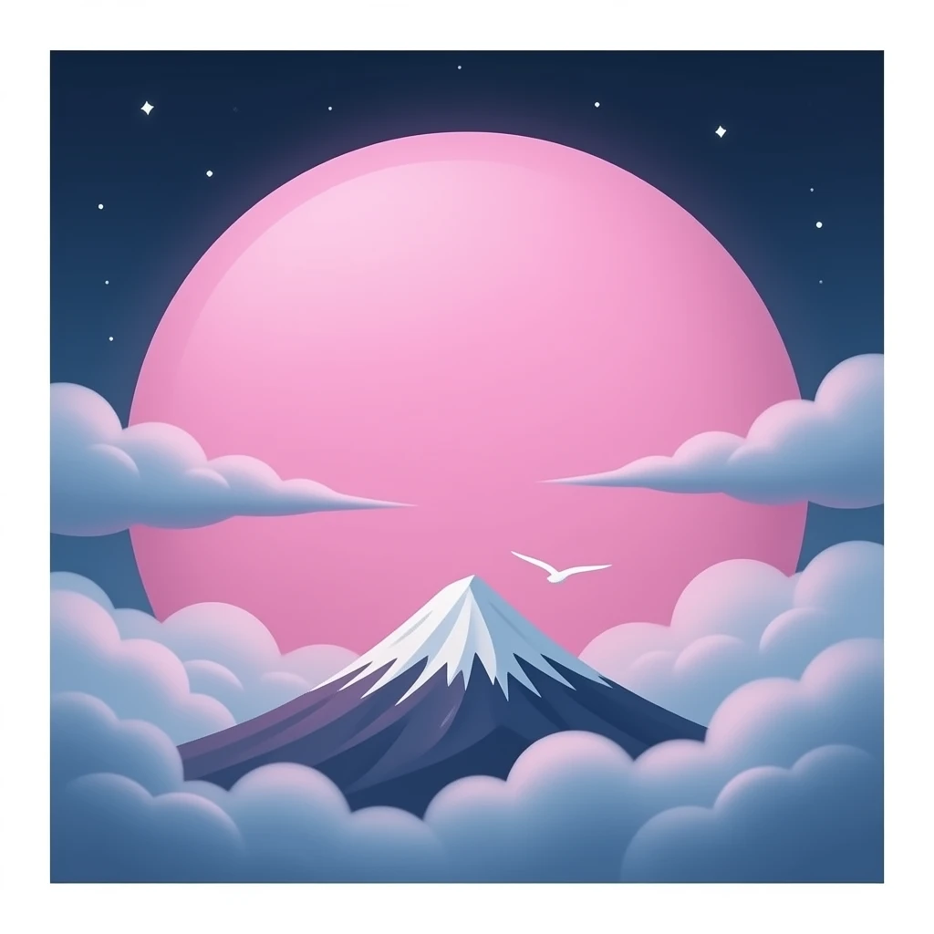 Lune rose avec rien en fond emoji