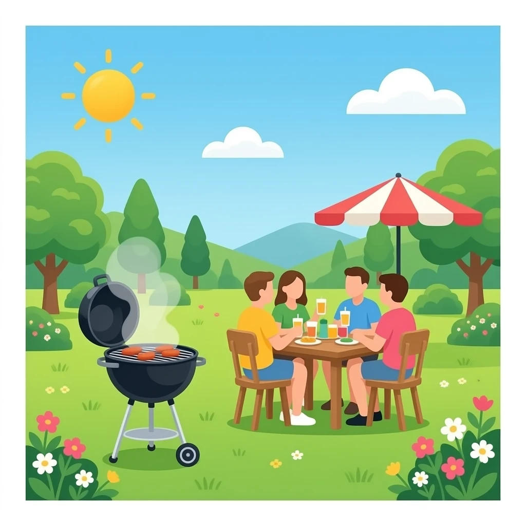 outdoor barbaque party emoji