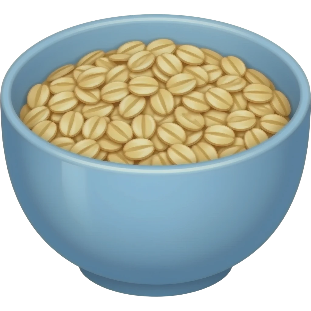 elegant blue bowl with some juicy oatmeal emoji