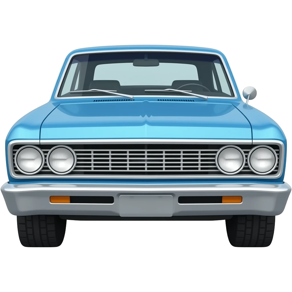 blue 1968 Nova, hyper real, highly detailed emoji