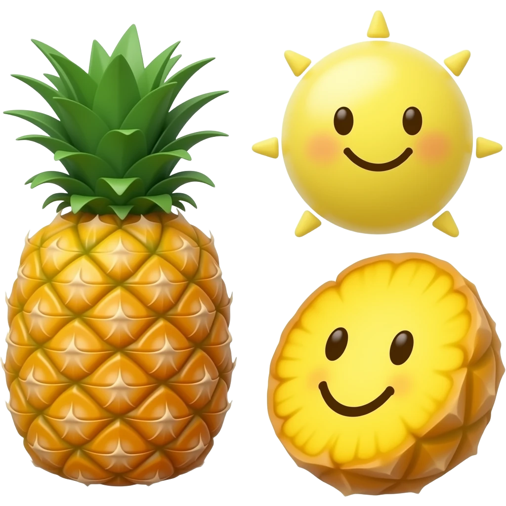 pineapple and sun emoji