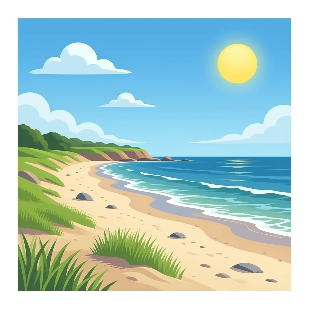 cape cod beach scene isolated emoji