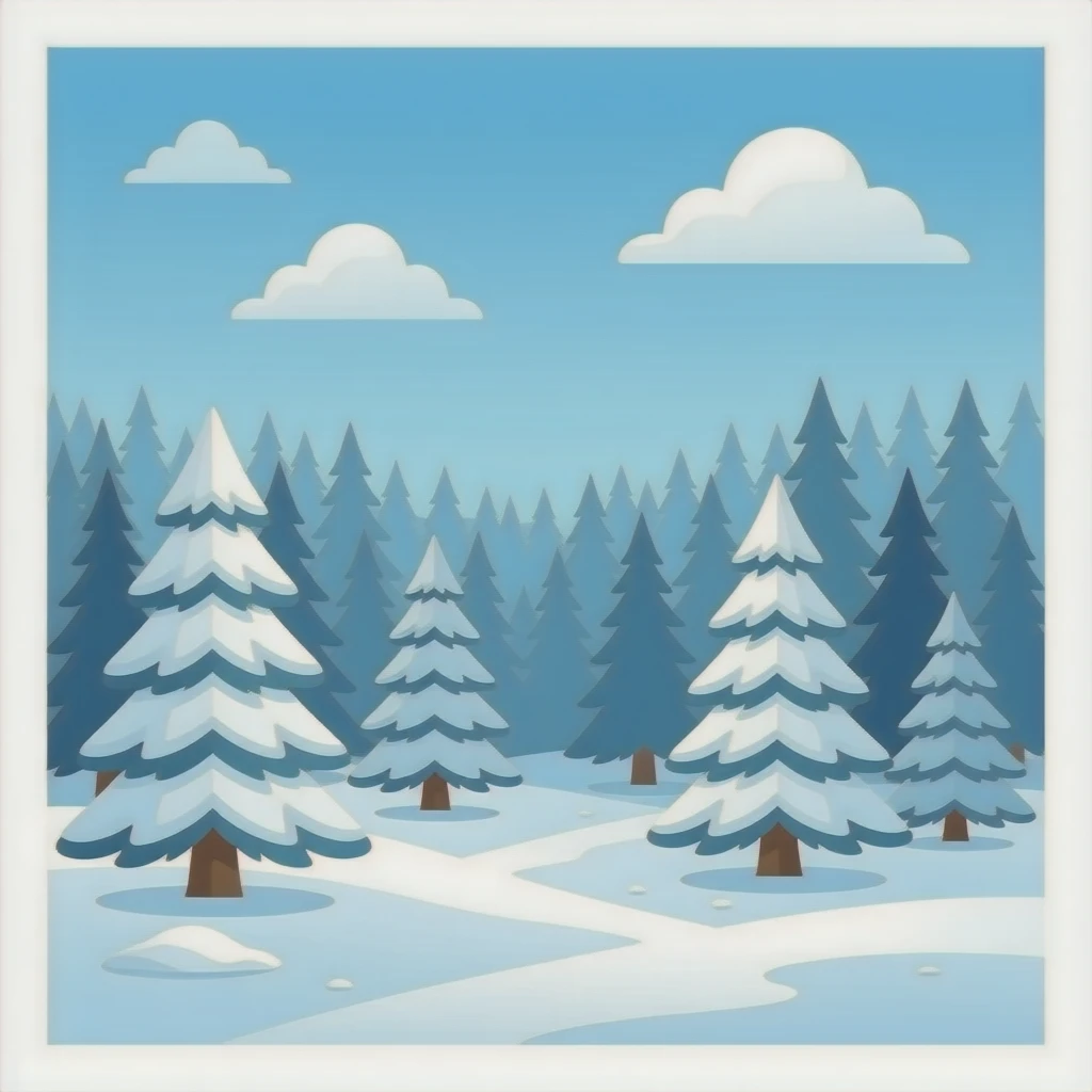 Winter forest  trees no background emoji