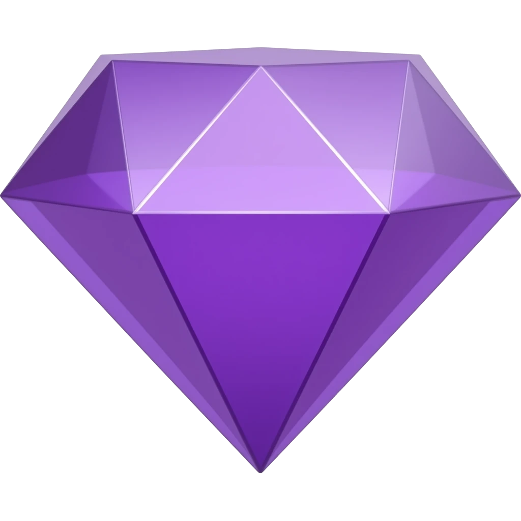 3D Purple diamond emoji
