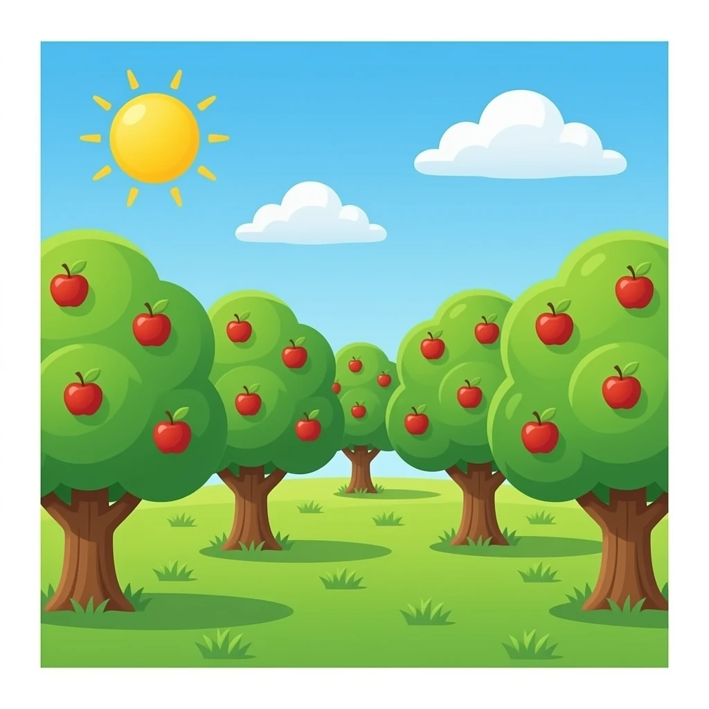 Tress forests with apples emoji