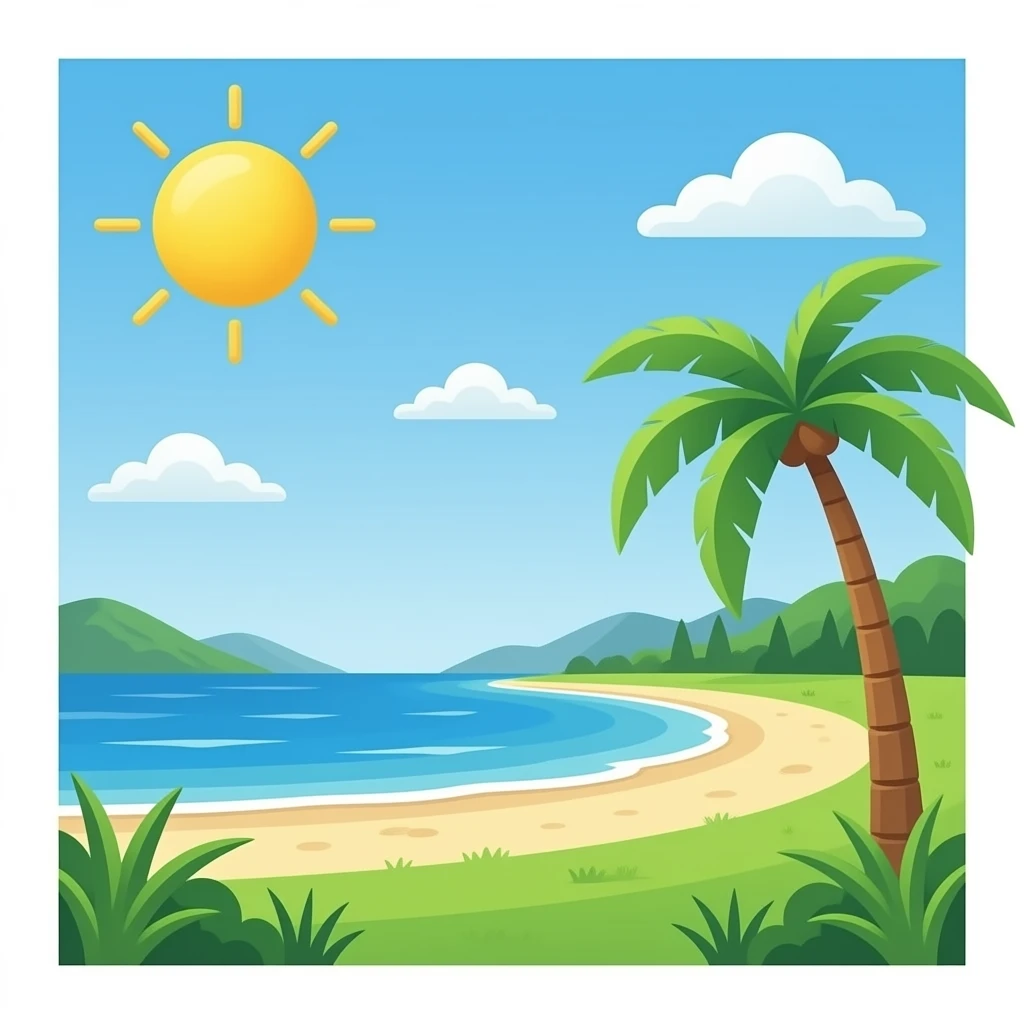 green beach emoji