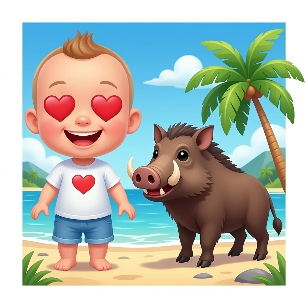 👶😁🐗🥰🏝 emoji