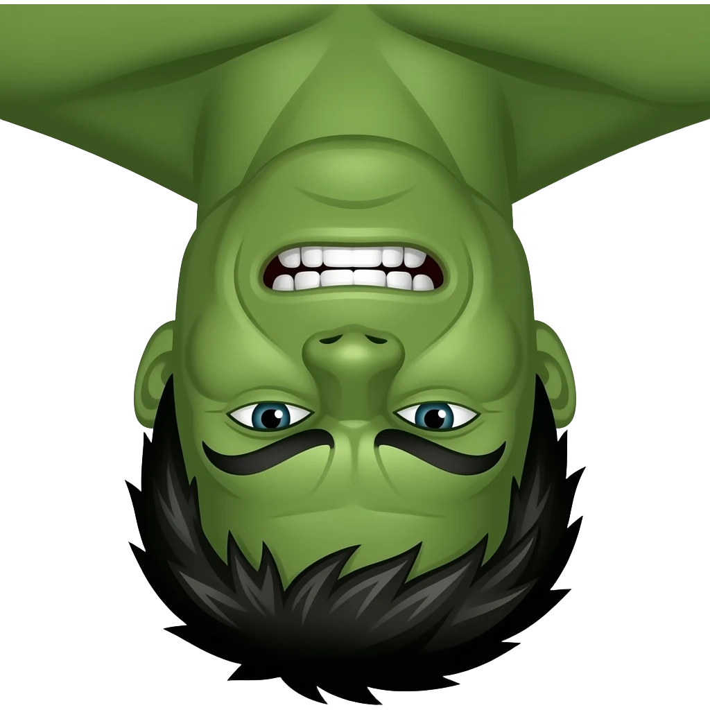 Make hulk face up down emoji