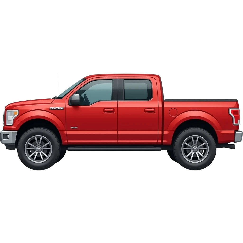 red ford f-150 with big wheels side view emoji