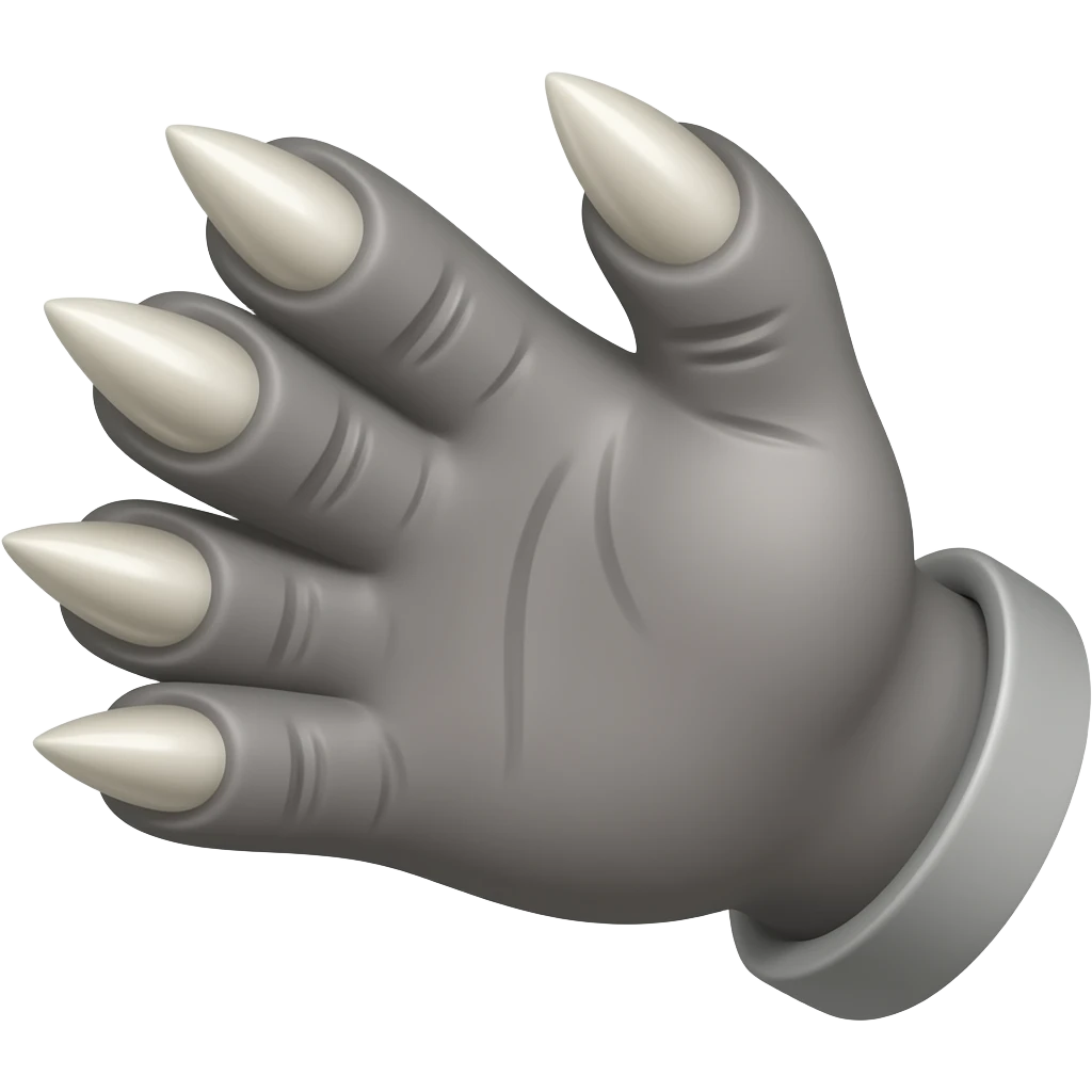 sharp claws on gray bear arm swiping at us, the viewer - NO BACKGROUND emoji