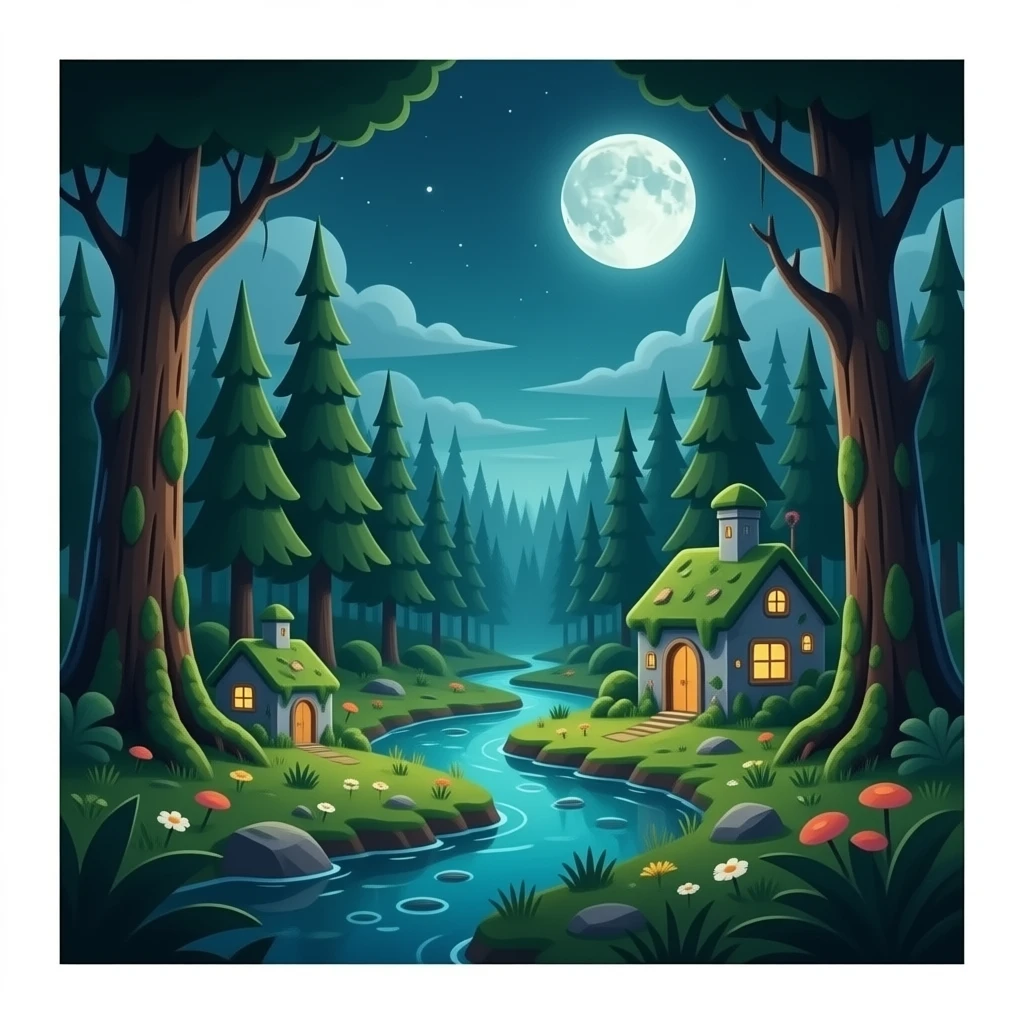 dystopian Eco punk hybridized AI living Forest emoji