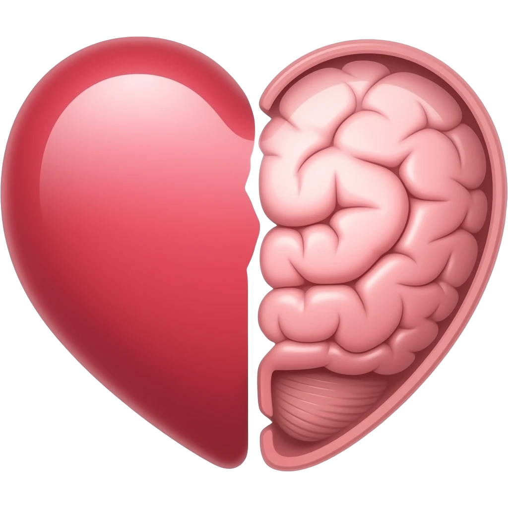 Half heart half brain emoji