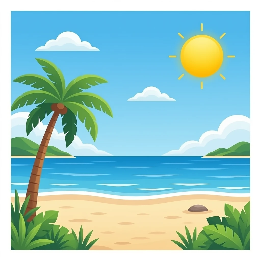 a beach emoji