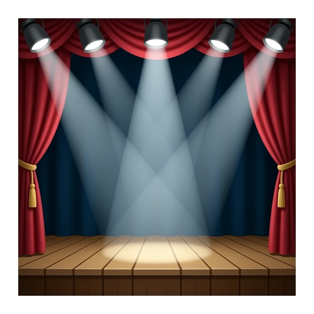 theater stage spotlight with beam of light emoji