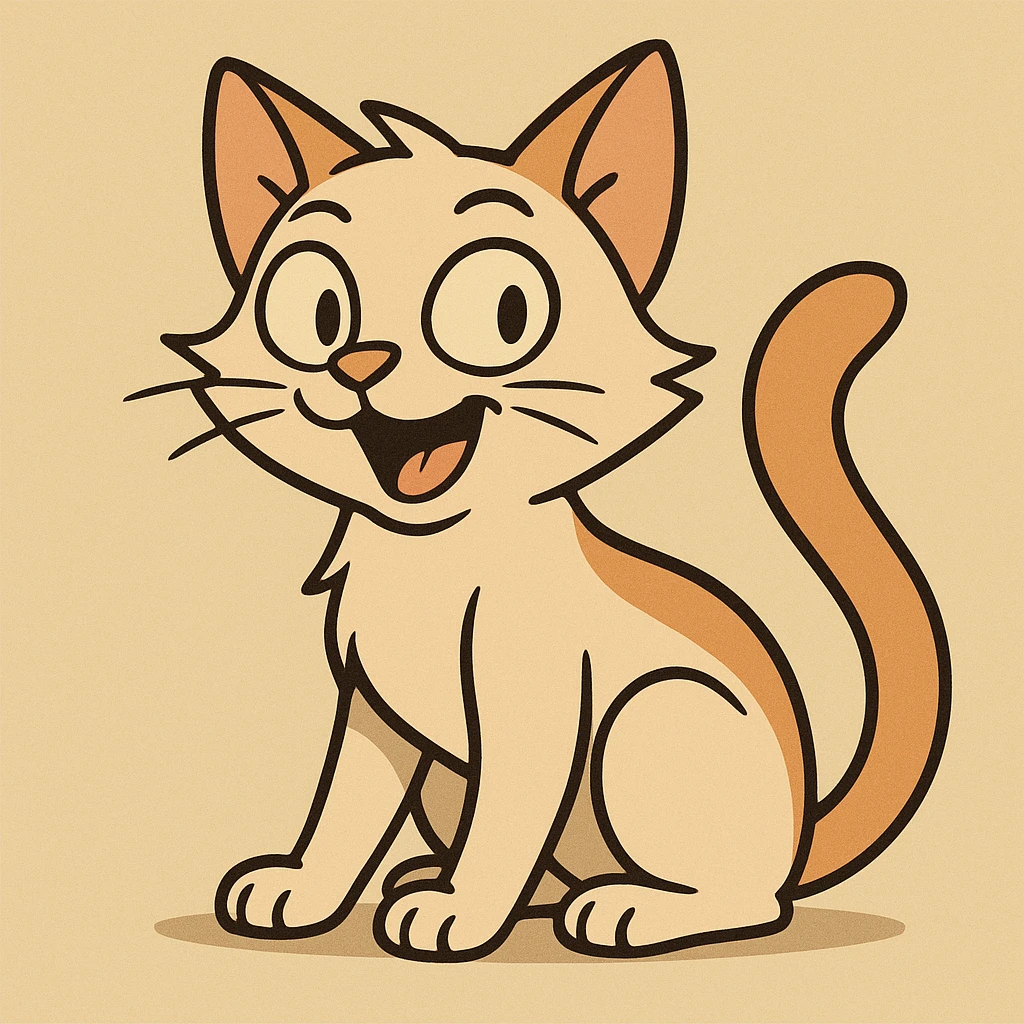 playful cat, cartoon style emoji