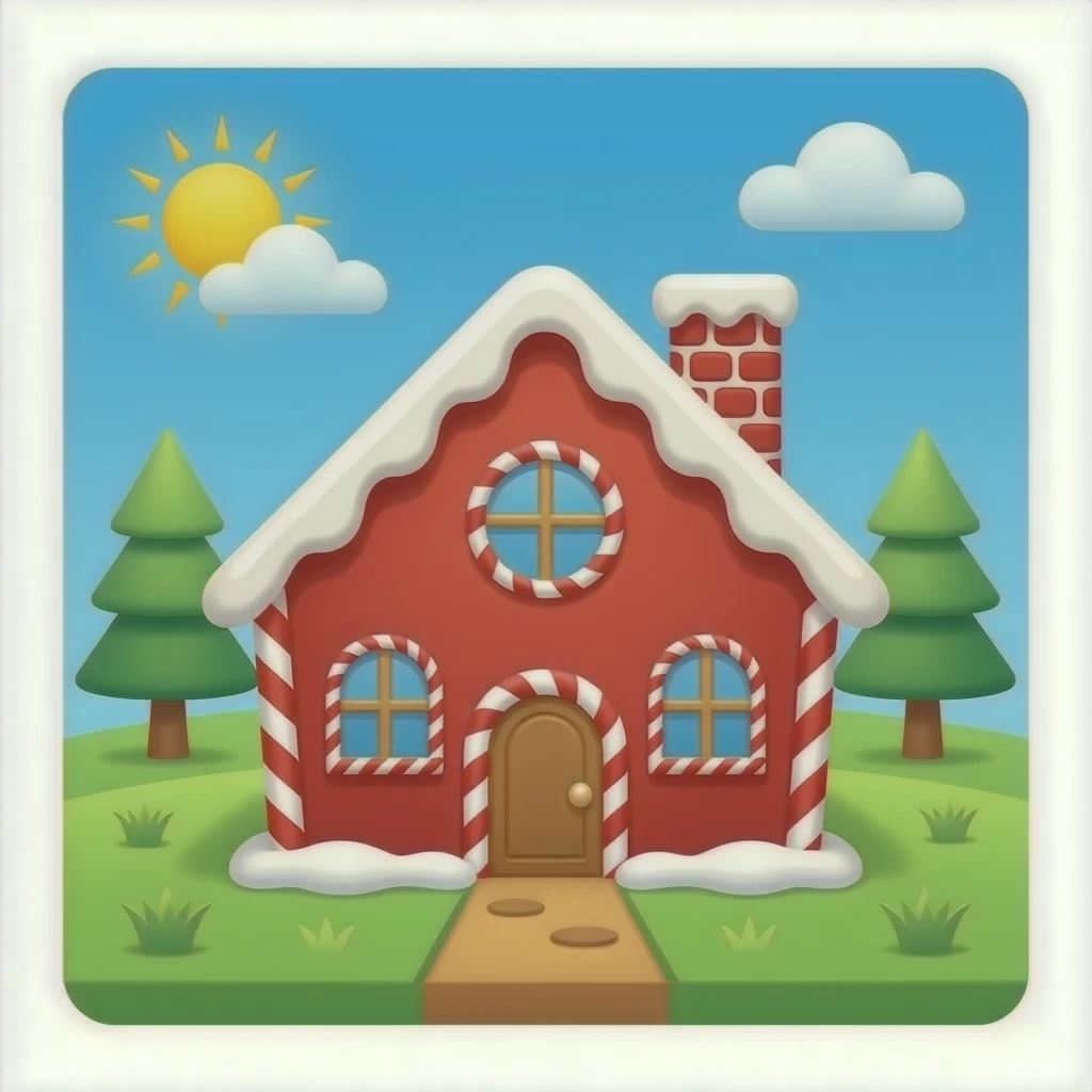 red Gingerbread House emoji