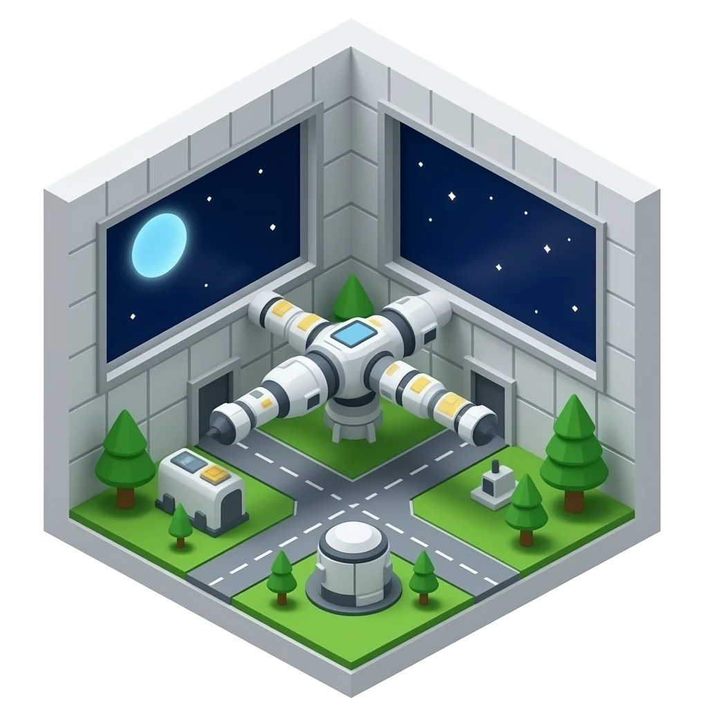 Isometric space emoji