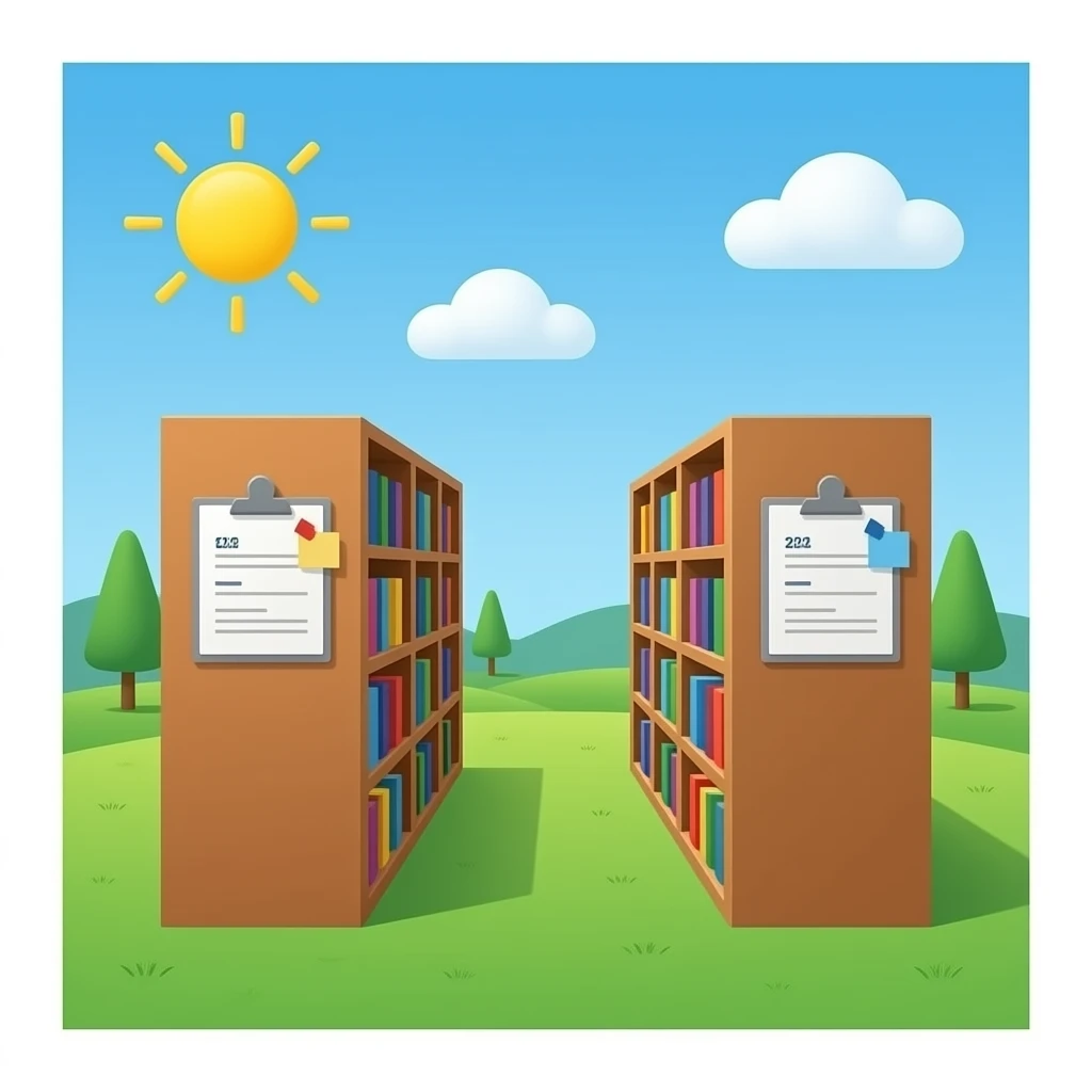 Library with videos and schedules emoji