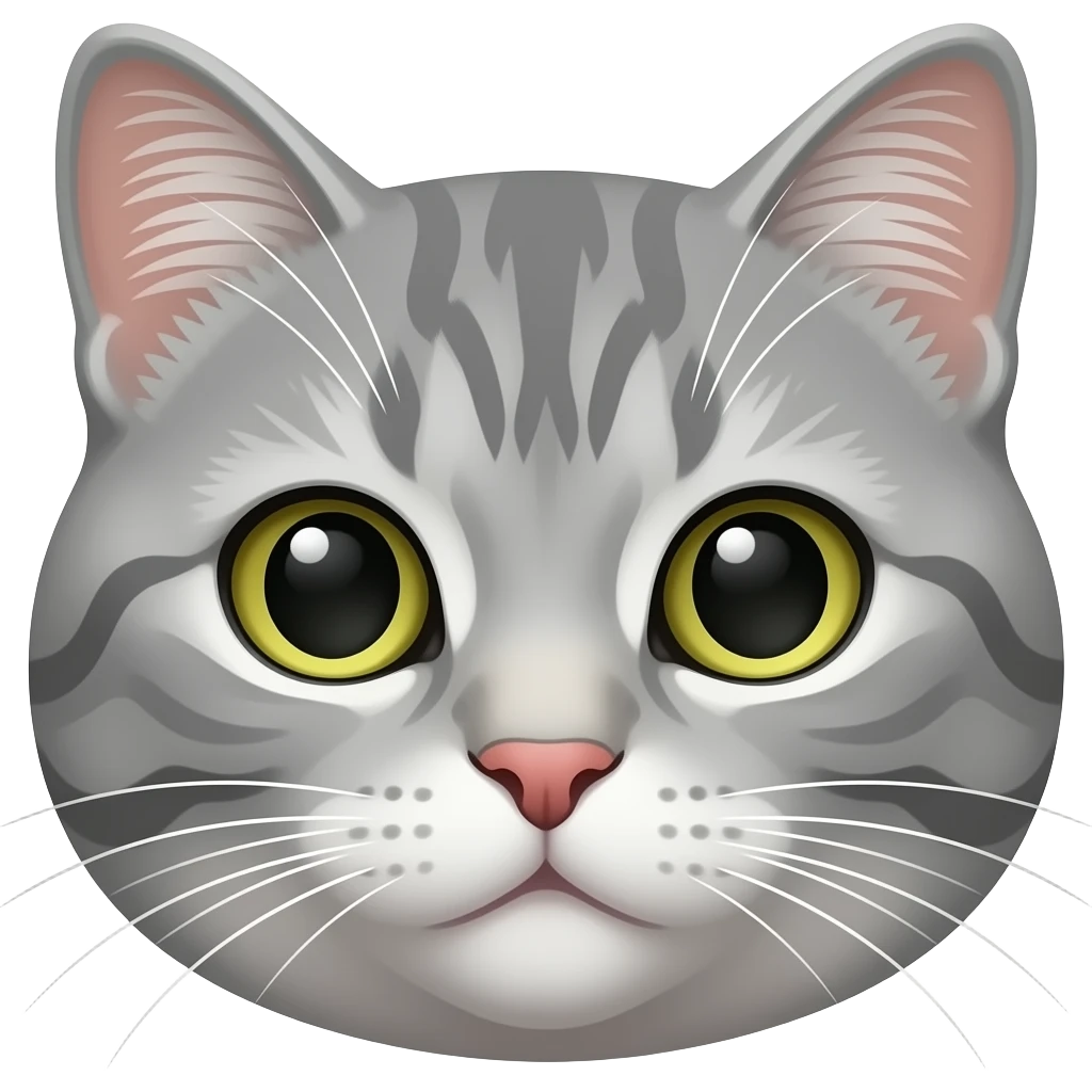 Grey cat face iOS style emoji