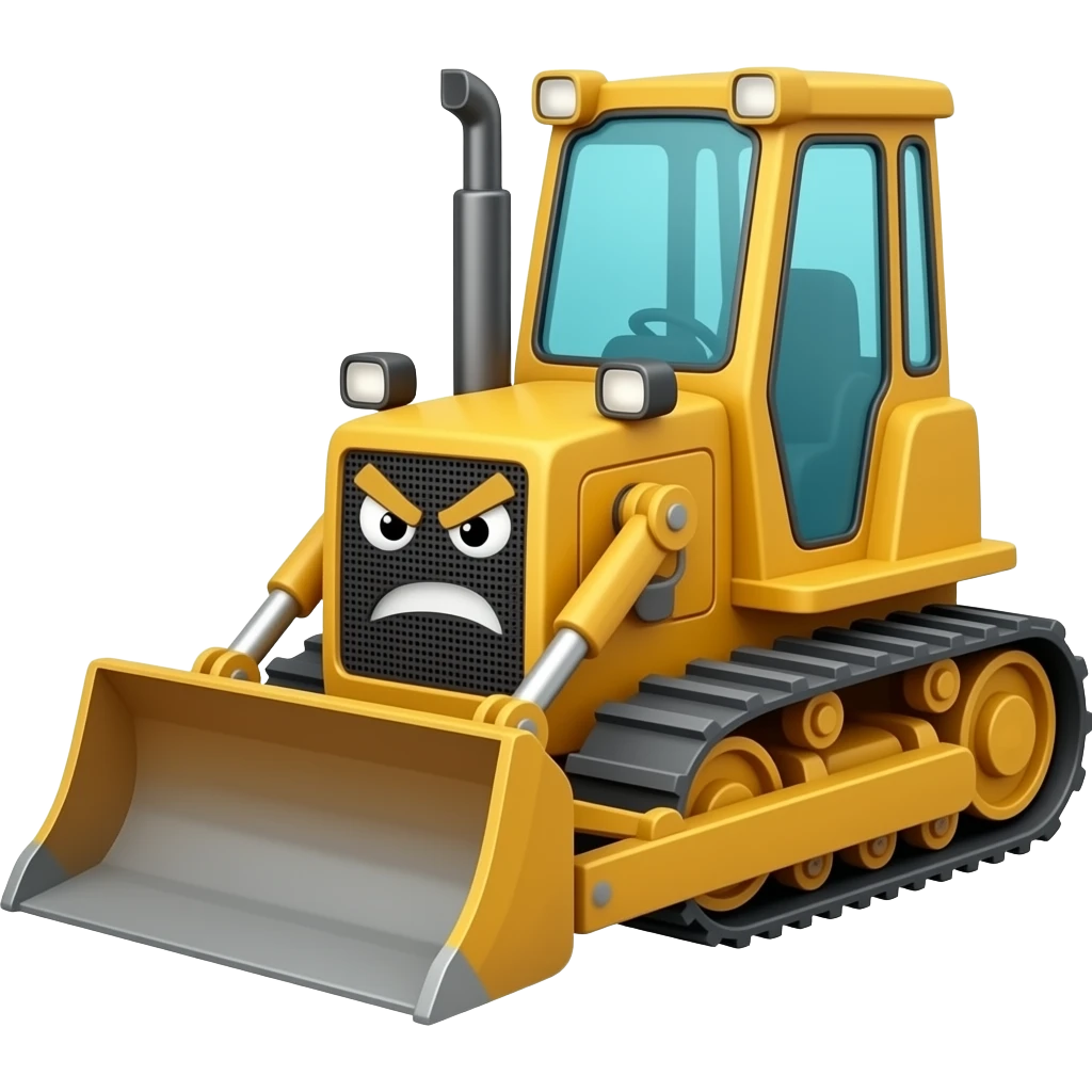 angry bulldozer emoji
