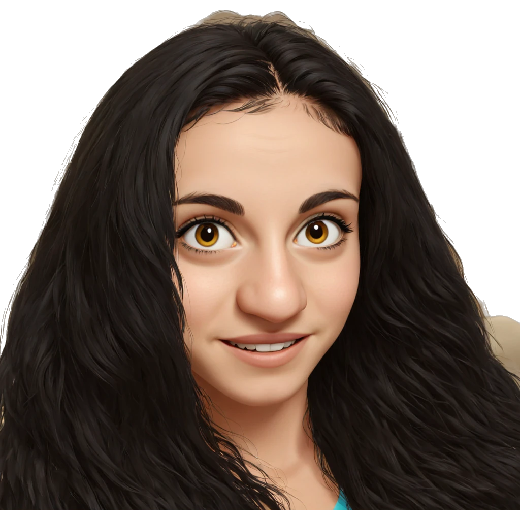 smiling girl with black hair emoji