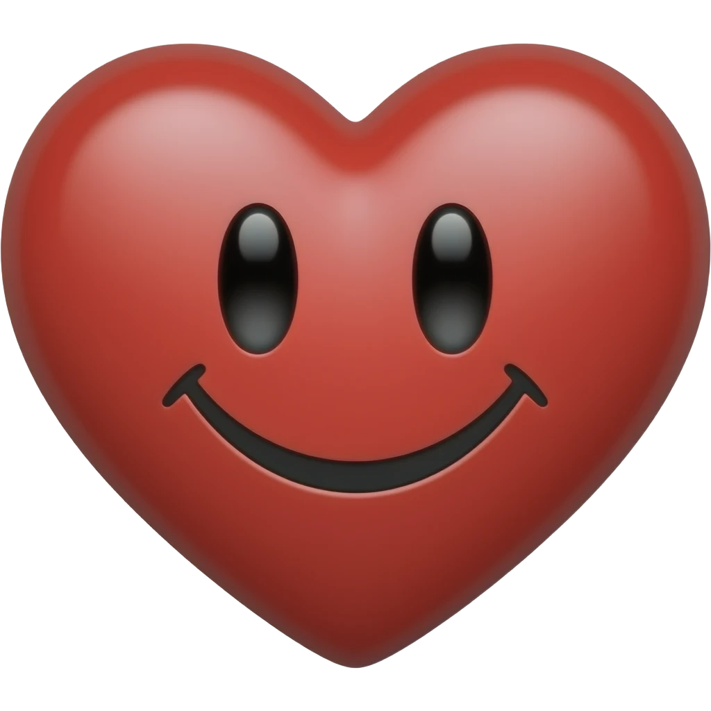 heart, smiley face emoji