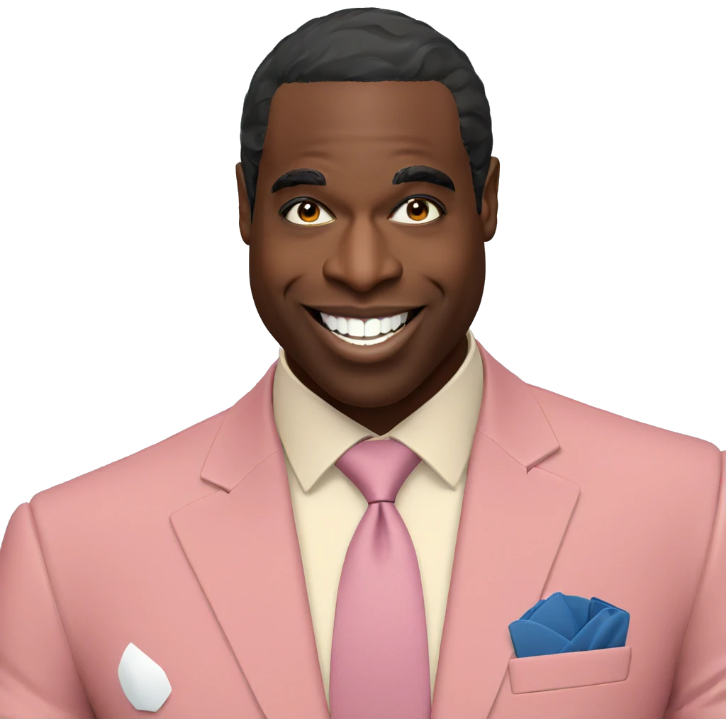 dapper smile from dark-skinned male emoji