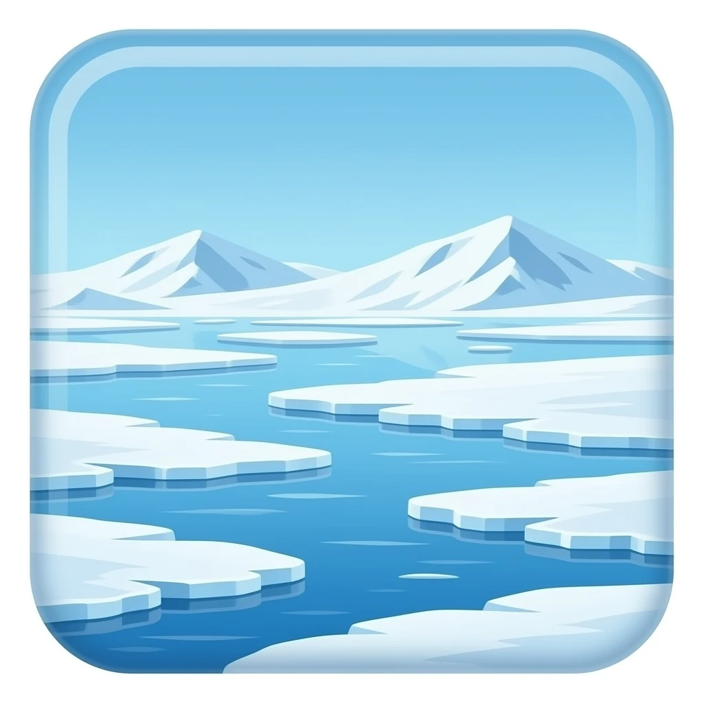 frozen surface of the Antarctic emoji