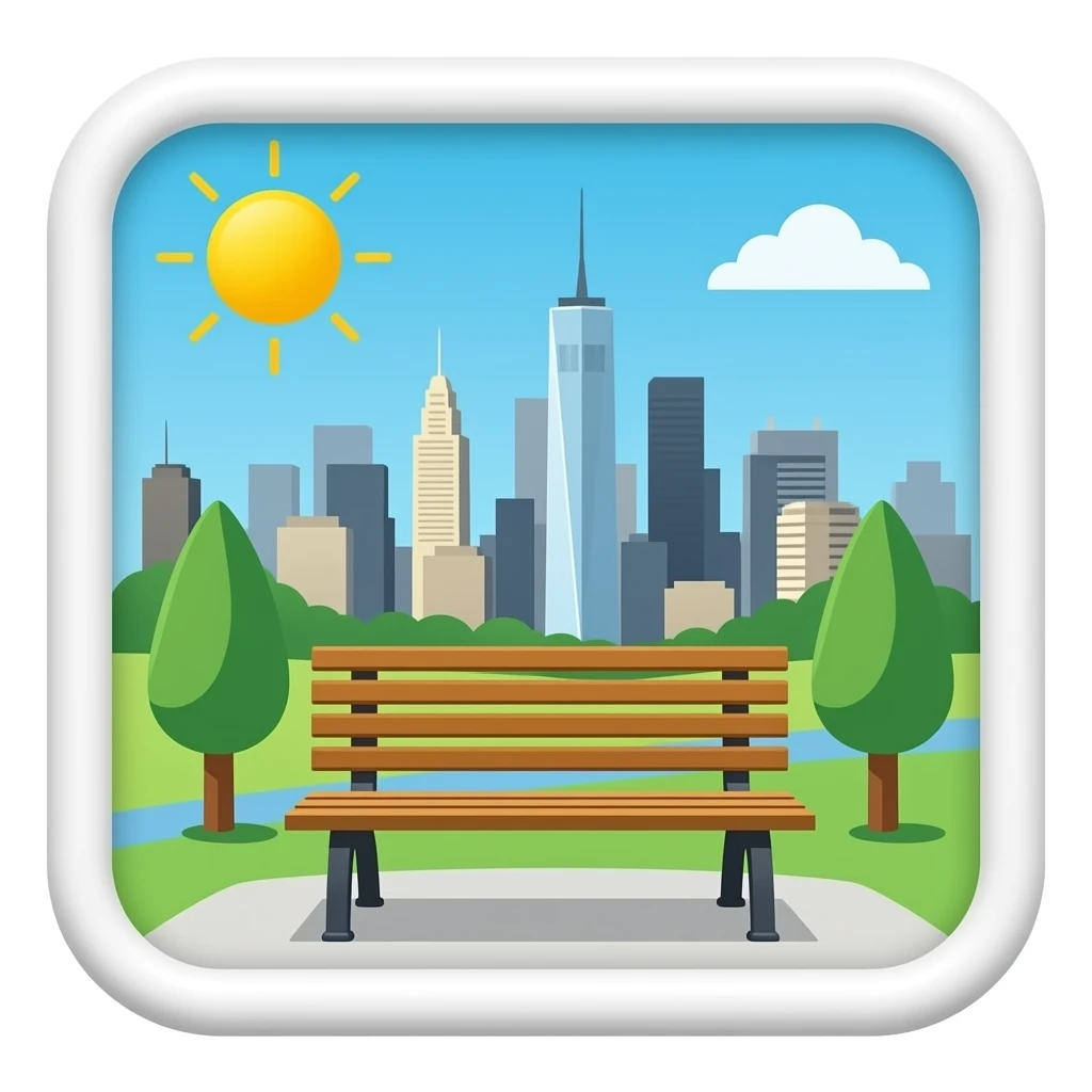 public bench, icon map emoji
