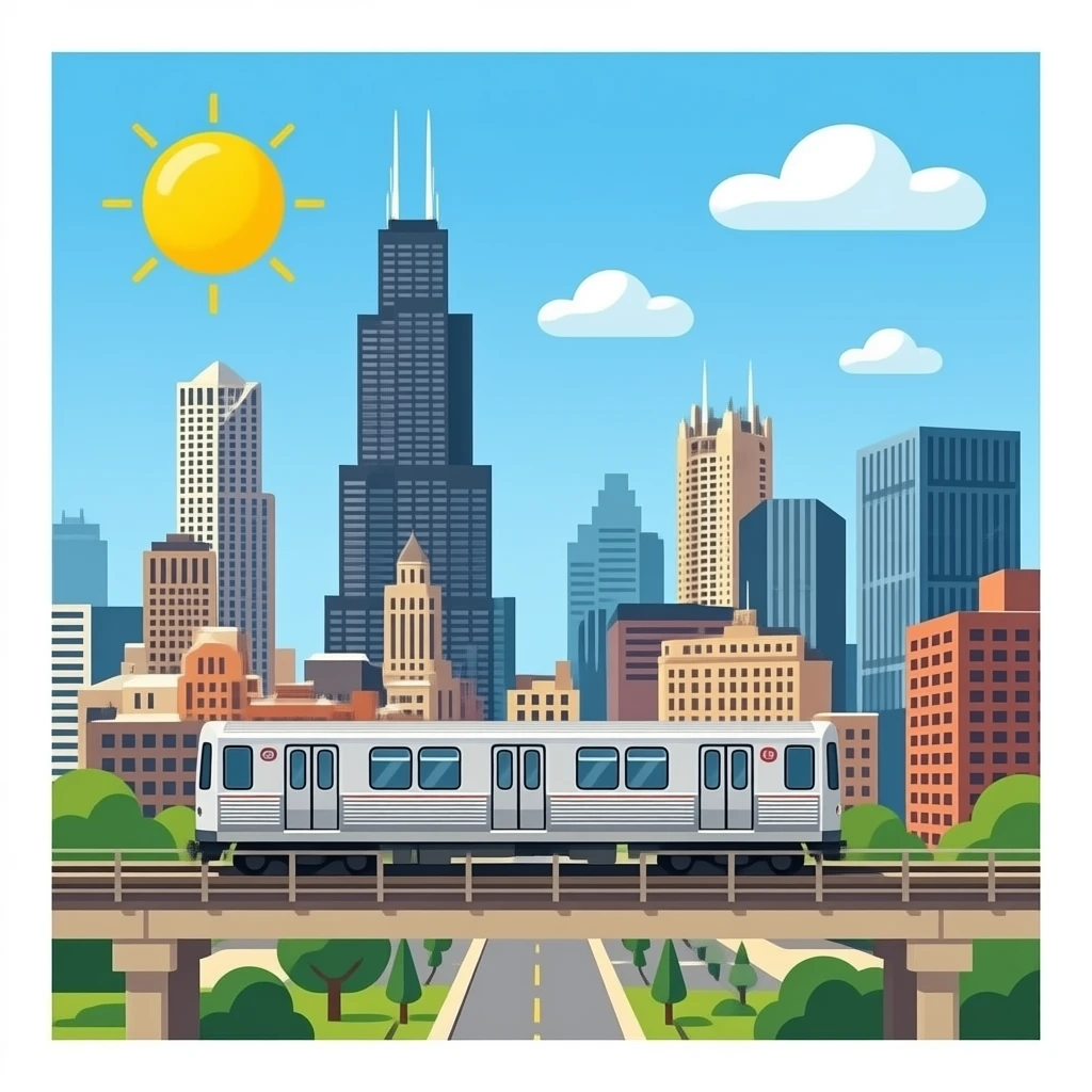 Chicago elevated train emoji