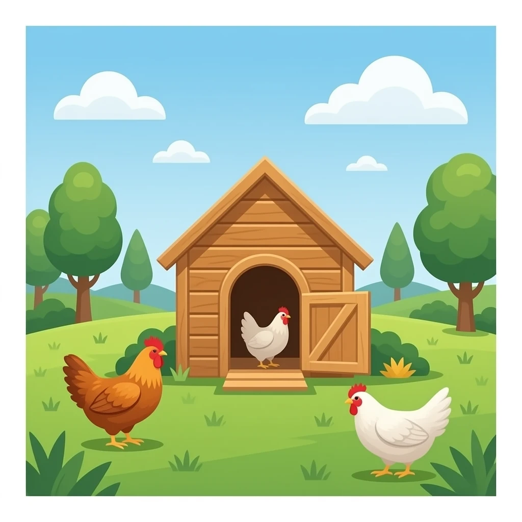 chicken house emoji