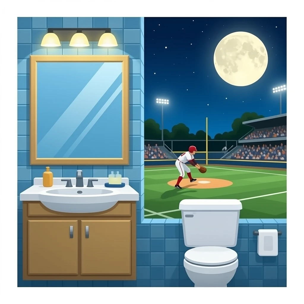 BATHROOM BEFORE SOFTBALL emoji