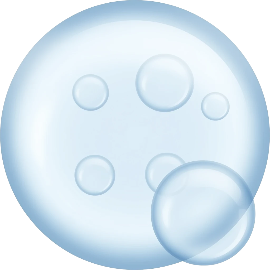 hiccup a little clear bubbles in air without human emoji