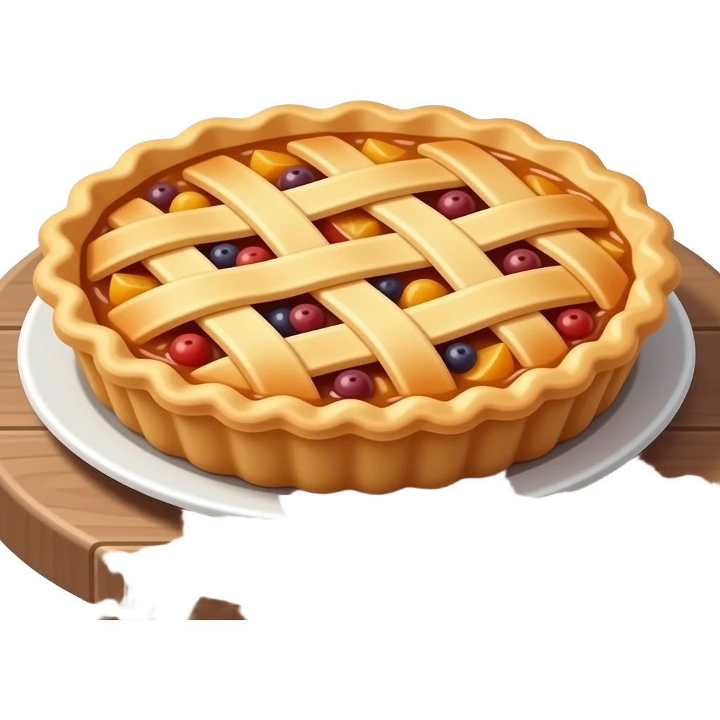 Ultra-realistic homemade lattice fruit pie, golden flaky pastry crust ...