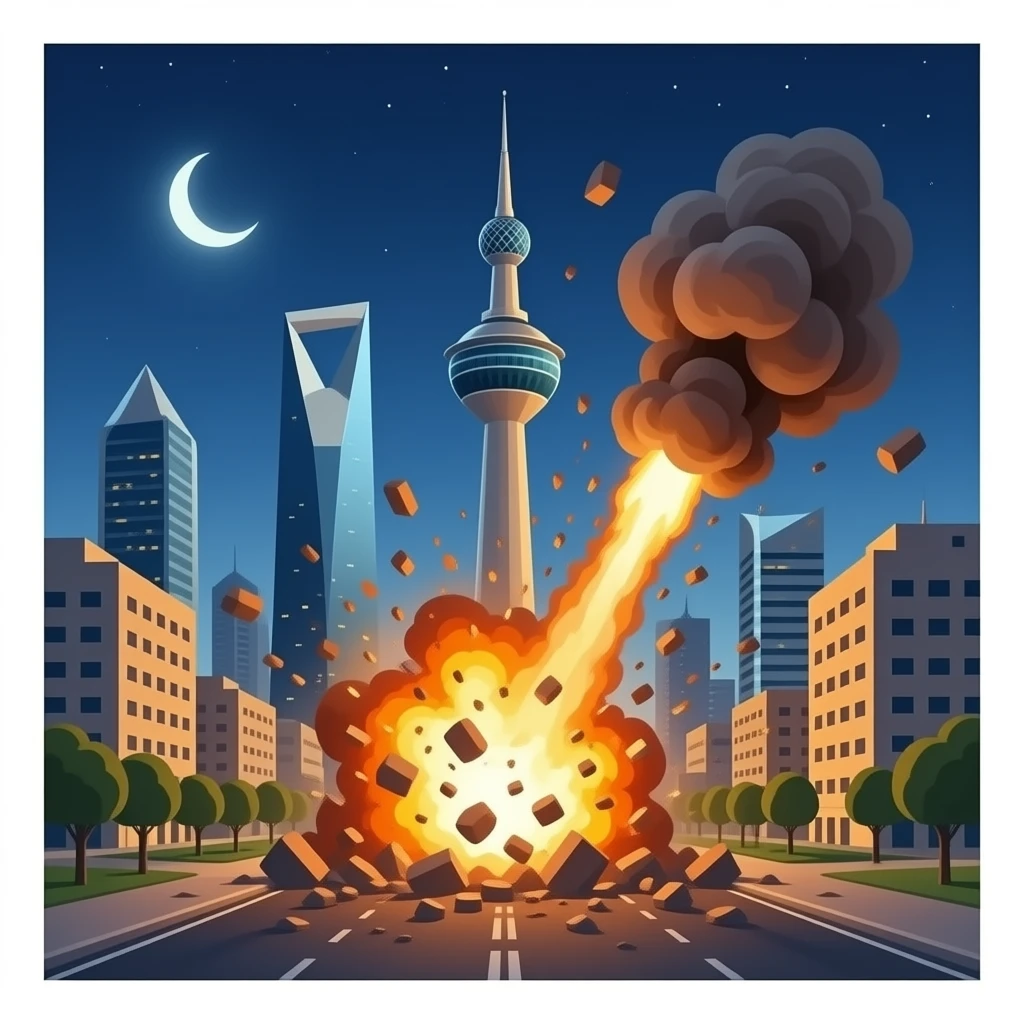 bombing Coming and falling in kuwait city emoji