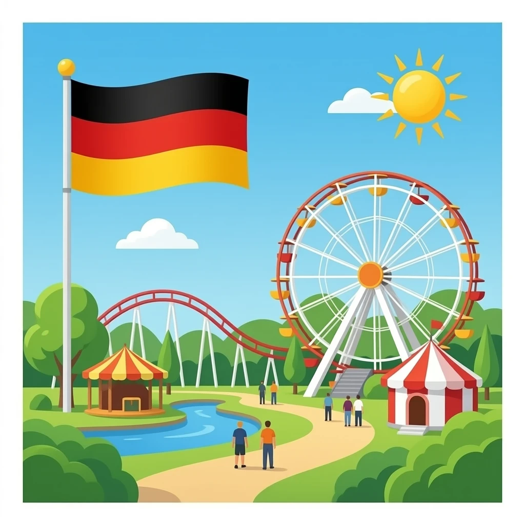 park d'attraction avec le drapeau allemand emoji
