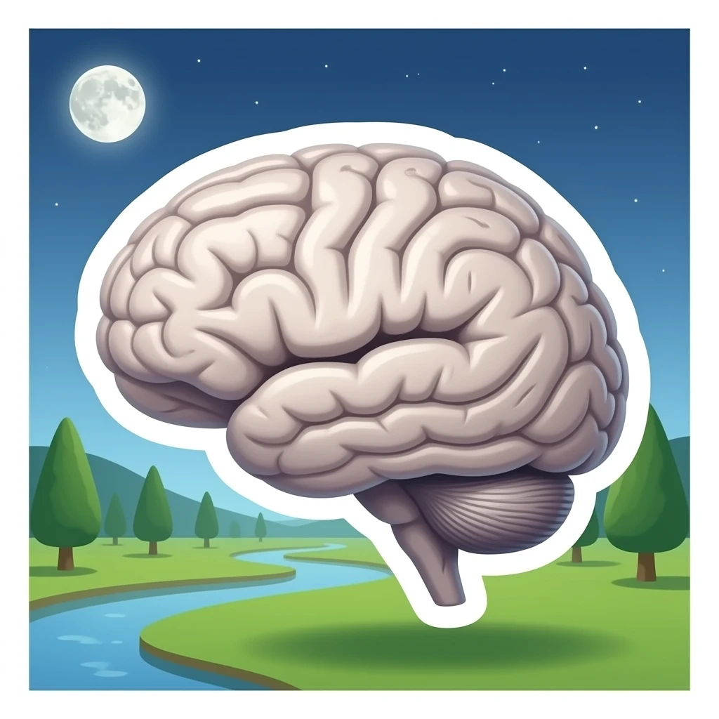 Луна и мозг emoji