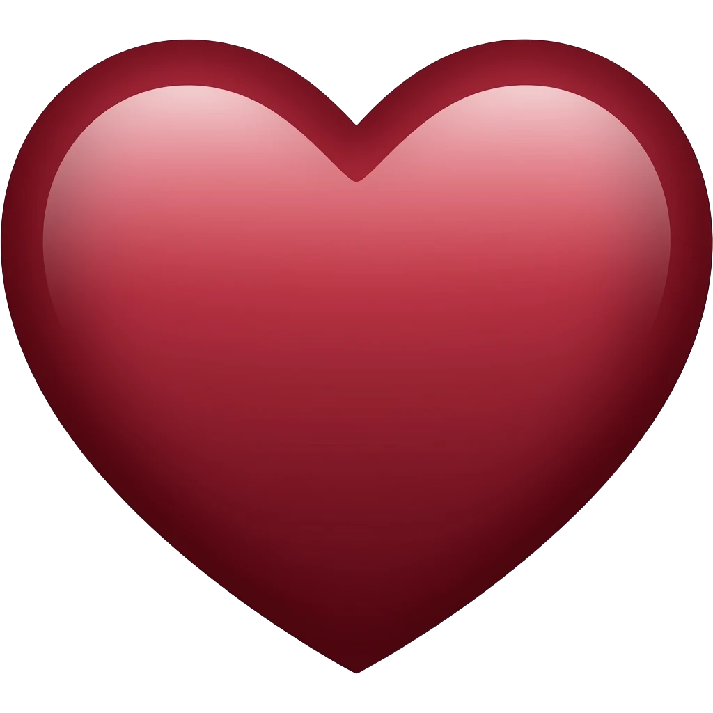 Corazón color vinotinto emoji