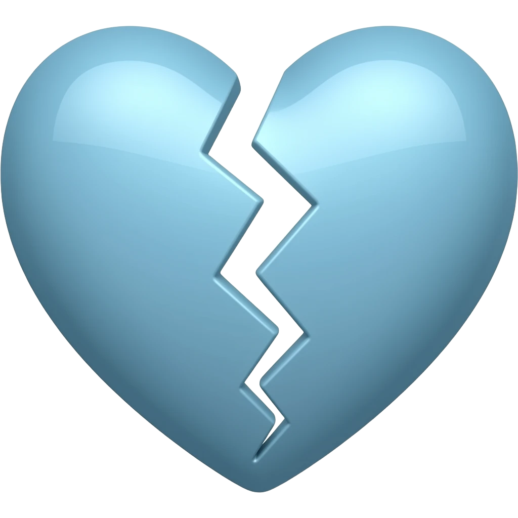 Just light blue coloured heart that is broken like the normal one emoji