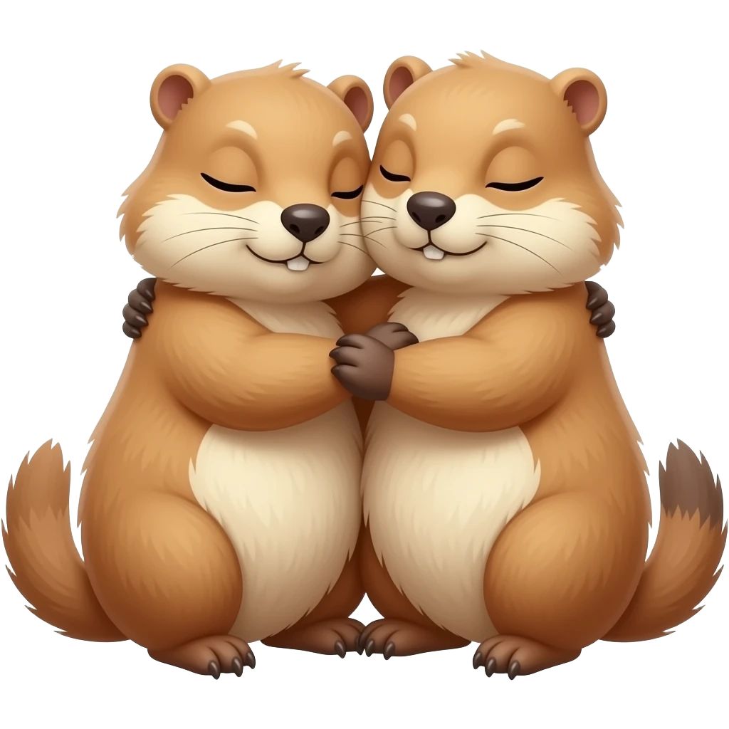 Deux marmottes qui dorment dans les bras  ensemble trop mignonnes emoji