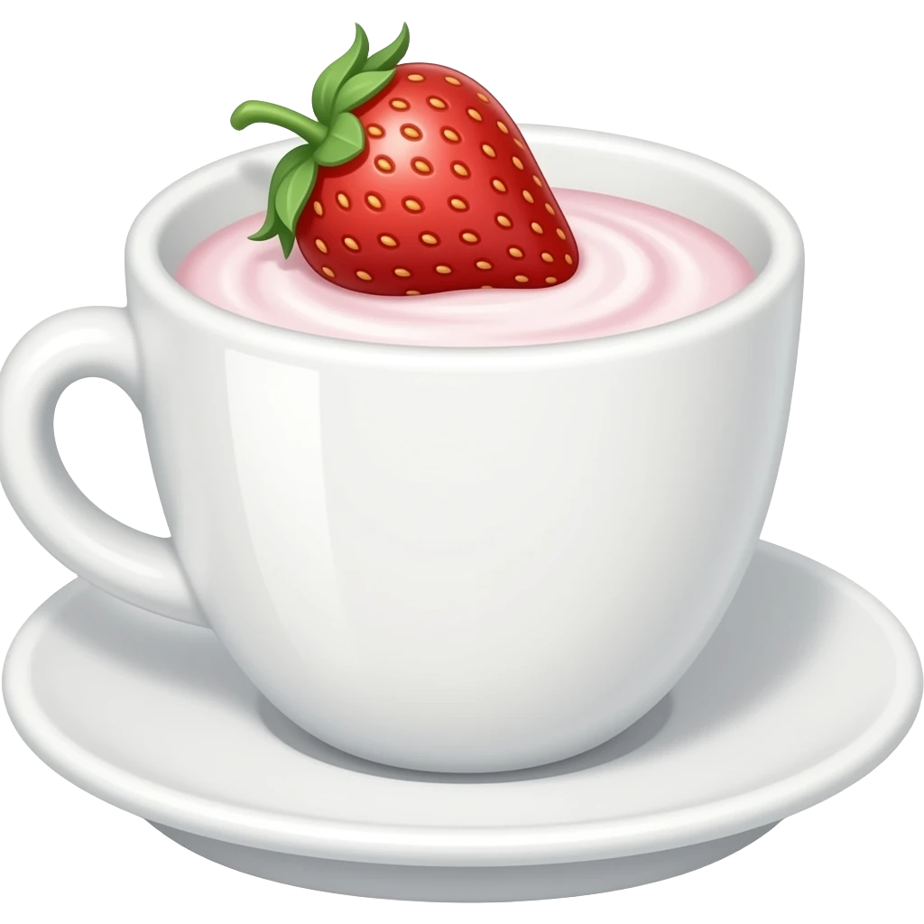 Cup of strawberry yogurt emoji