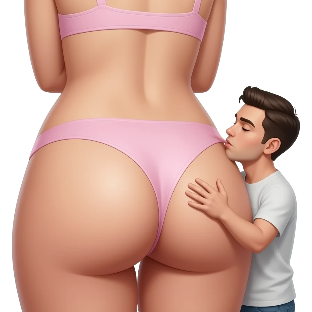 male face eating big booty from behind emoji