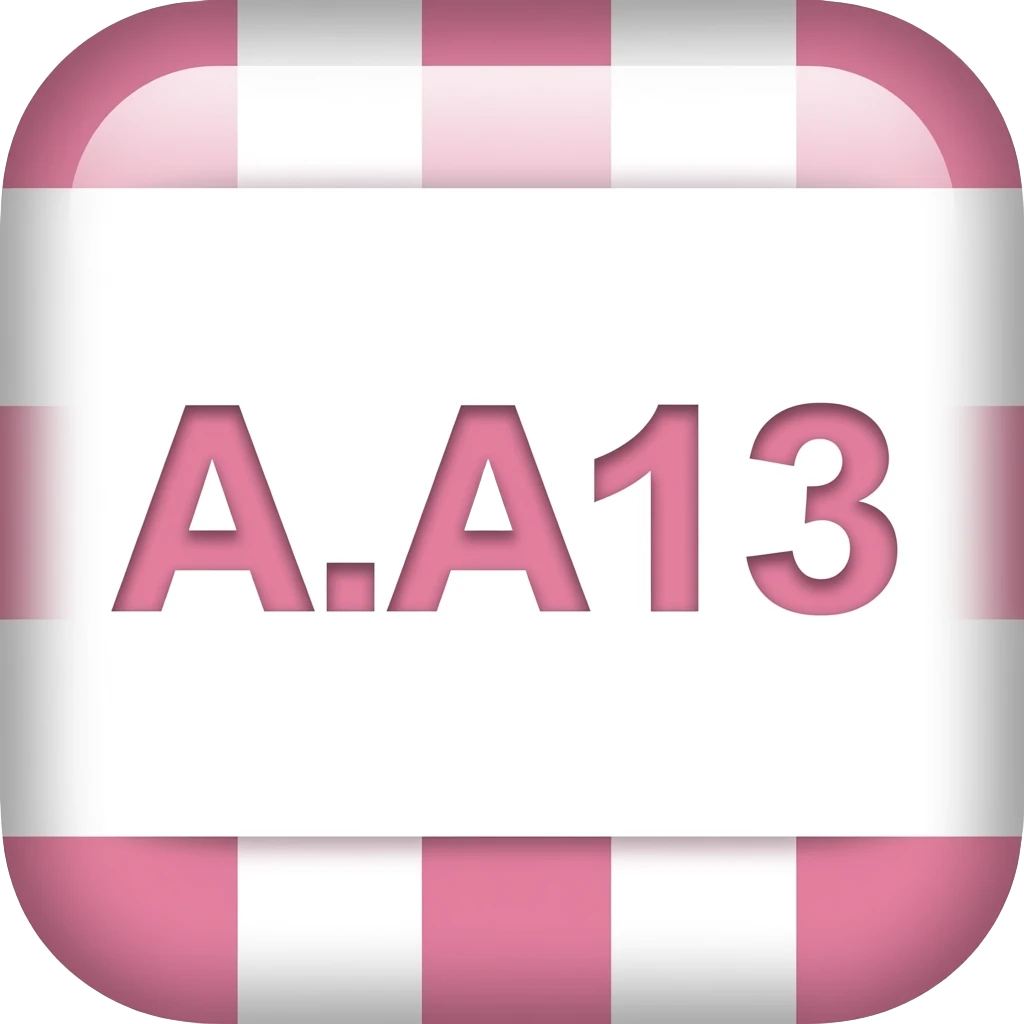 blanco con rosa y que diga A.A13 emoji