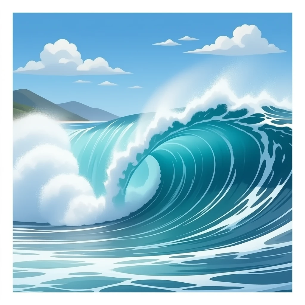 Ocean wave emoji