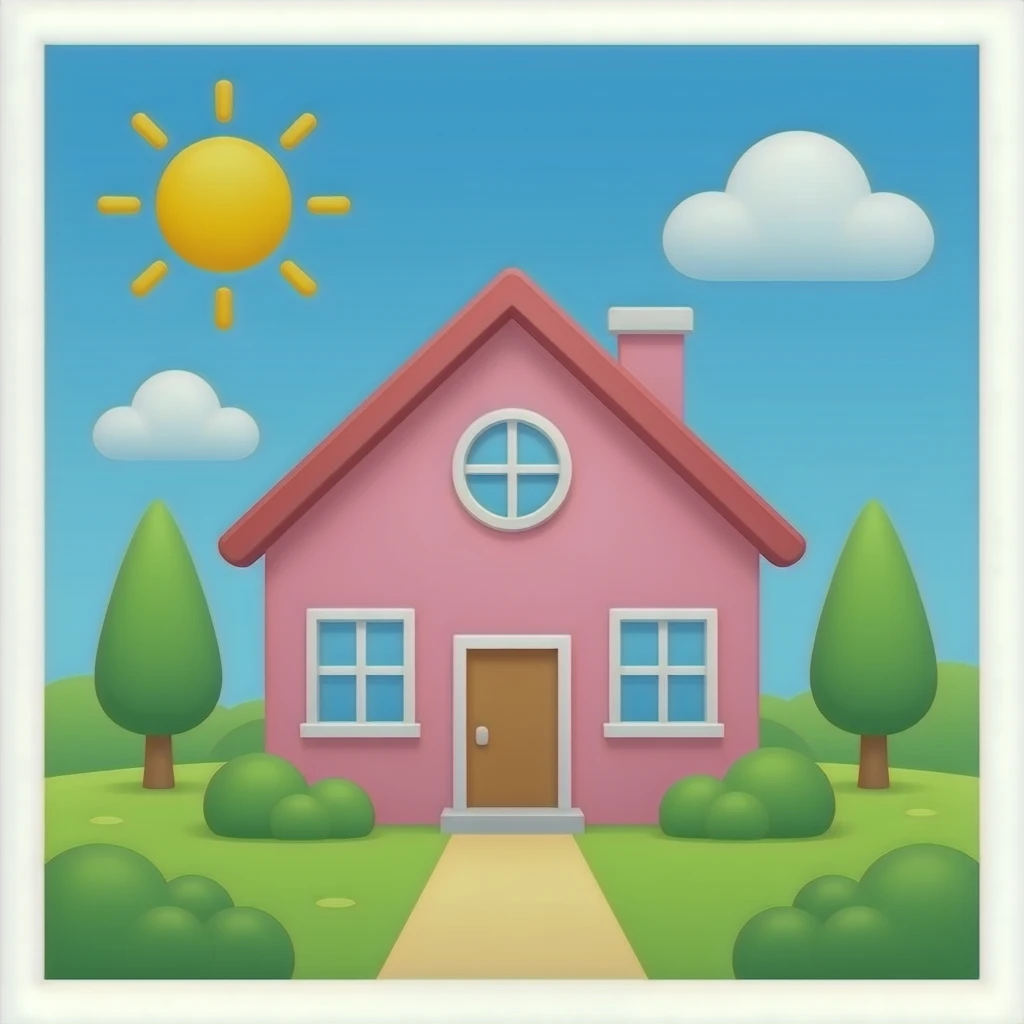 A BASIC PINK HOUSE emoji