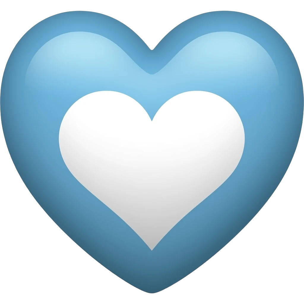 Blue and white heart mixed imoji emoji