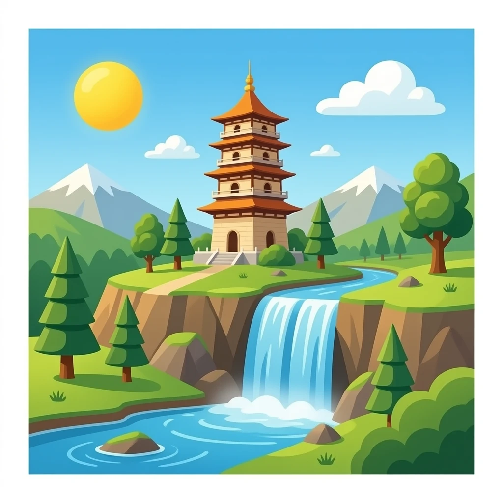 Tower waterfall emoji