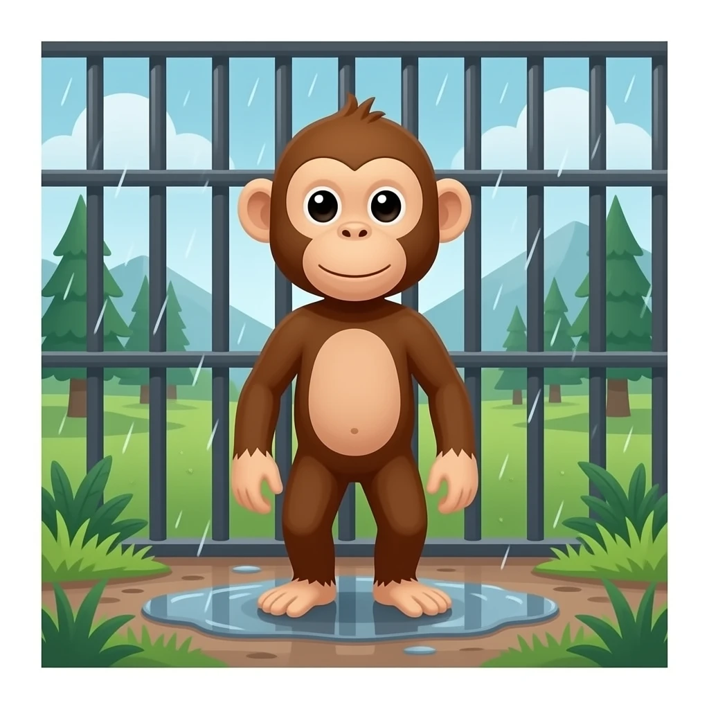Monkey in jail emoji