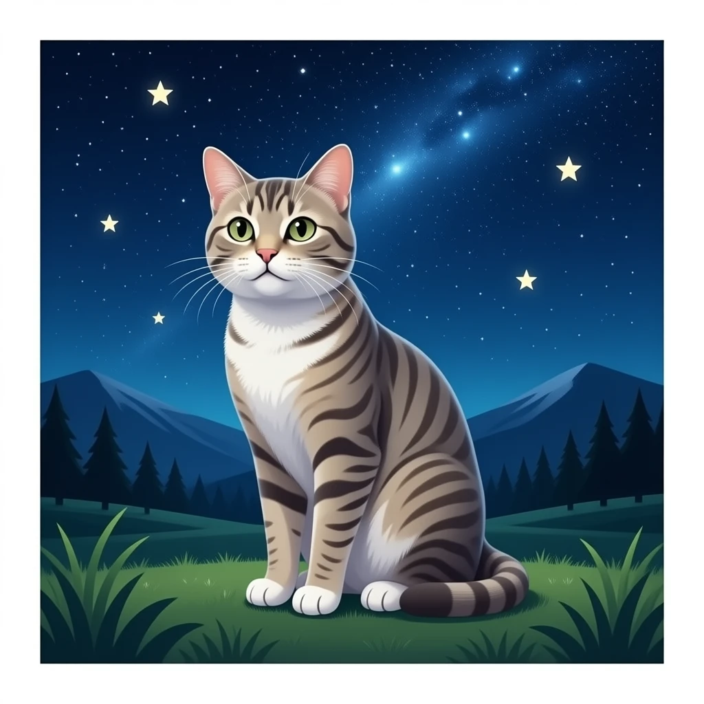 Night sky star cat emoji