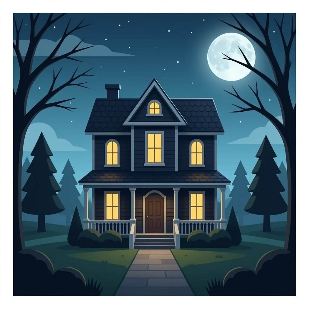Dark Cursed House Full View emoji
